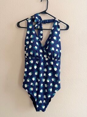 Draper James X Lands End Floral One Piece Halter Neck Swimsuit